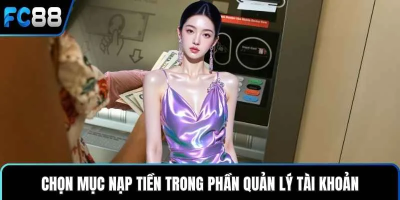 Chọn mục nạp tiền trong phần quản lý tài khoản